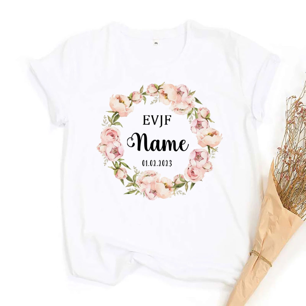 TEE SHIRT EVJF PERSONNALISABLE BLANC ÉLÉGANT