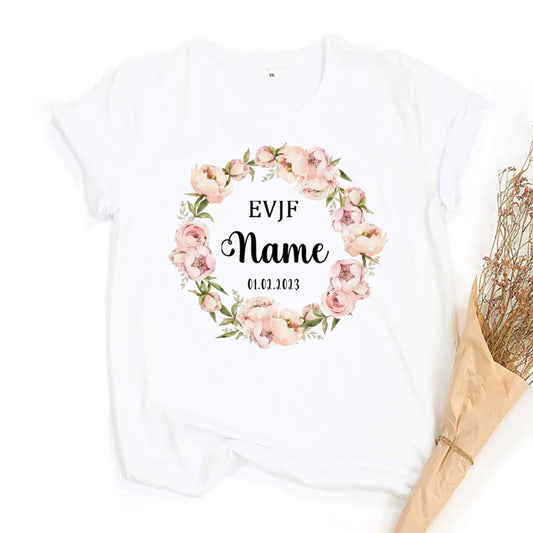 TEE SHIRT EVJF PERSONNALISABLE BLANC ÉLÉGANT