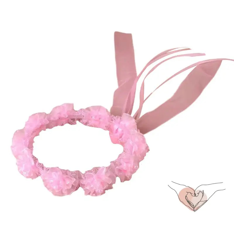 COURONNE DE FLEURS ROSE 2