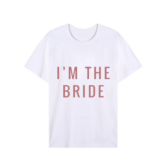 T SHIRT TEAM BRIDE ECRITURE ROSE PALE 1