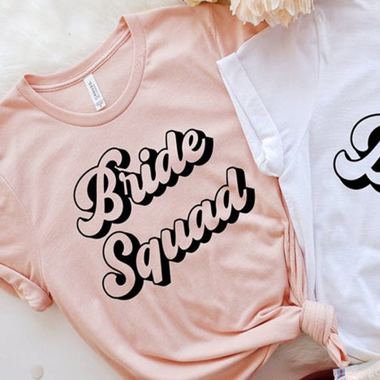 TEE SHIRT BRIDE SQUAD VINTAGE 1