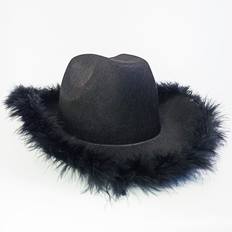 CHAPEAU NOIR PLUMES EVJF 1