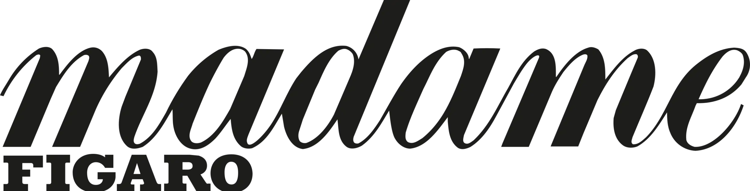 Logo « madame » en cursif noir.