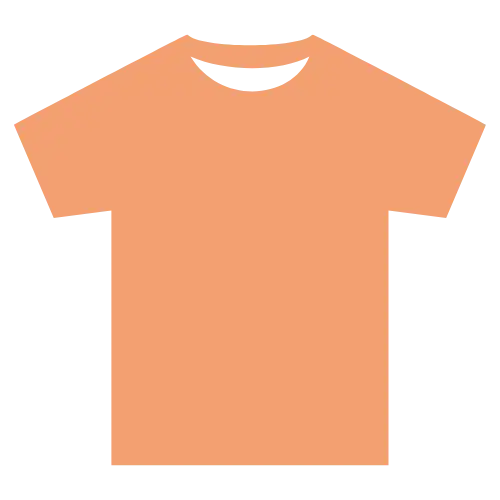 Un t-shirt en coton de couleur pêche unie avec un col rond simple et des manches courtes.