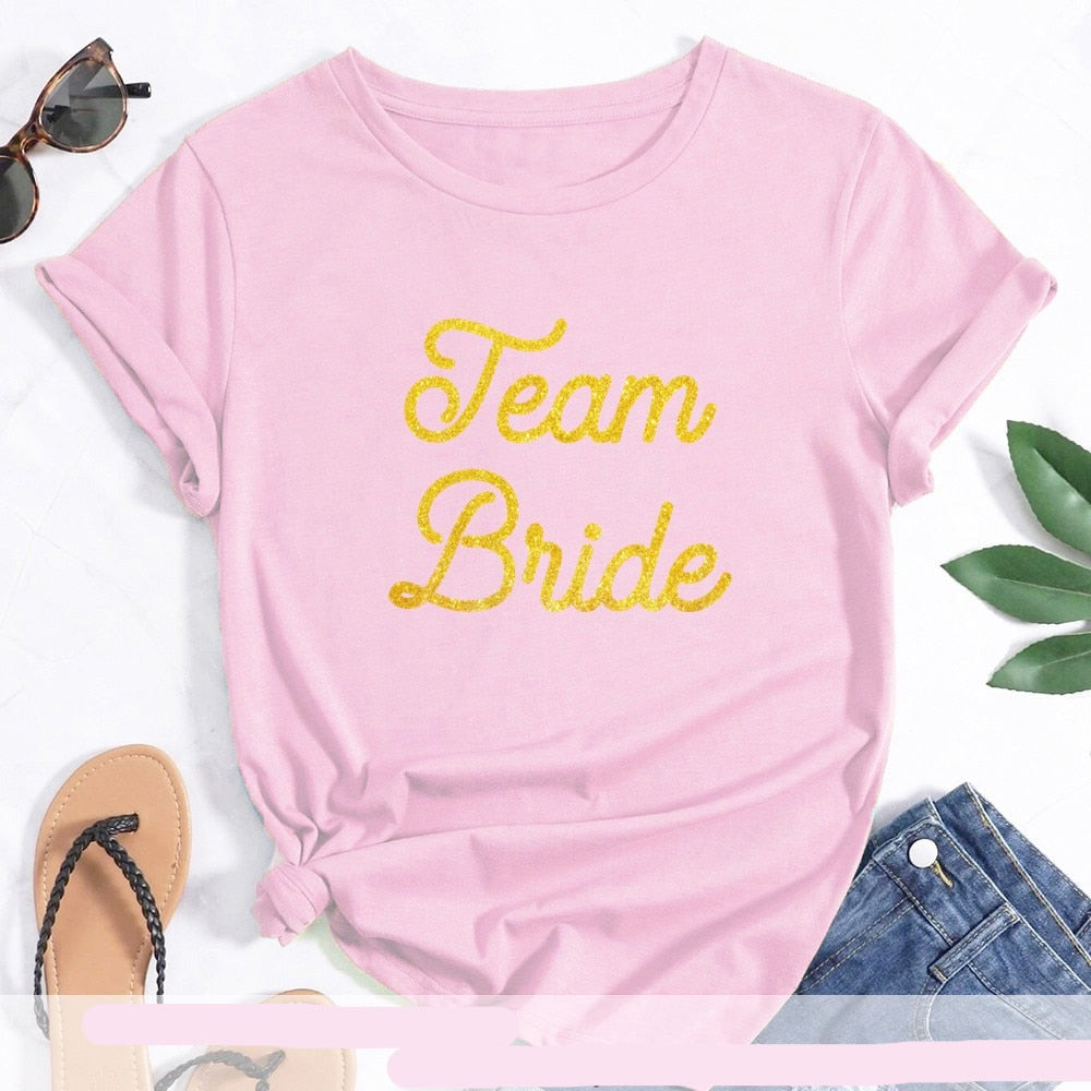 T SHIRT TEAM BRIDE GOLD 1