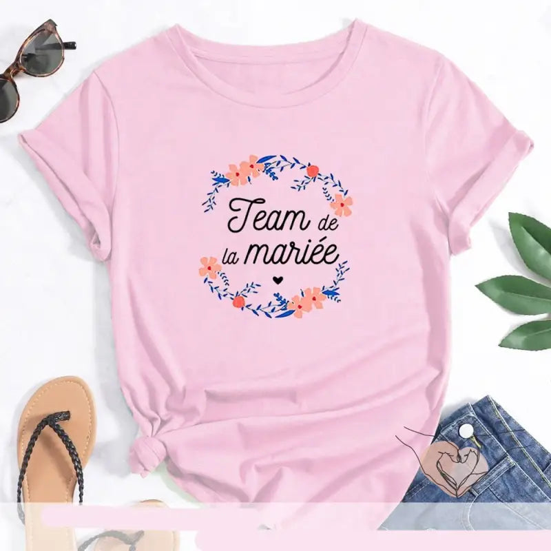 T SHIRT TEMOIN DE LA MARIEE ROSE 1