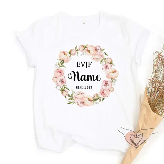 TEE SHIRT EVJF PERSONNALISABLE BLANC ÉLÉGANT 1